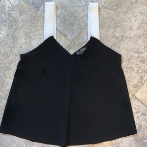 Aqua Black Vneck Tank